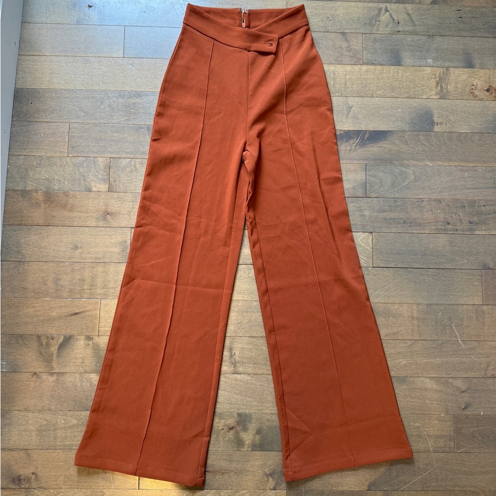 SHEIN Rust Wide Leg Pants